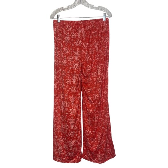 Hello Mello Lounge Pants Pajama Womens Large/XL Red New Snowflake Matching Pouch - Picture 3 of 11